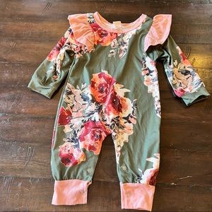 Floral Long Sleeved Romper